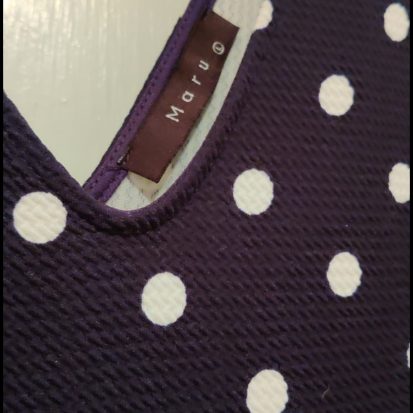 Juniors navy blue white polka dot dress - Picture 2 of 4